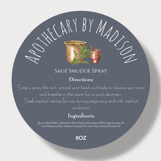 Blauw | Etiketten van ingrediënten van kruidenprod