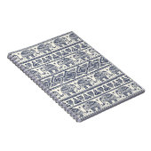 Blauw Etnisch Olifantpatroon Notitieboek (Rechterzijde)