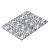 Blauw Etnisch Olifantpatroon Notitieboek (Linkerzijde)