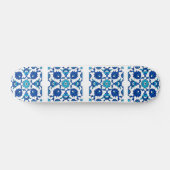 Blauw etnisch Turks design Souvenir Persoonlijk Skateboard (Horizontaal)