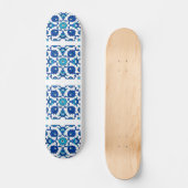 Blauw etnisch Turks design Souvenir Persoonlijk Skateboard (Voorkant)