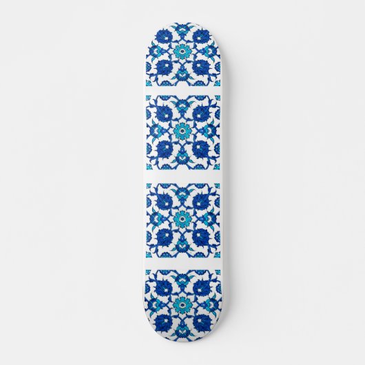 Blauw etnisch Turks design Souvenir Persoonlijk Skateboard (Voorkant)