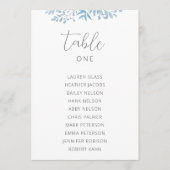 Blauw Eucalyptus Bruiloft Tafelstoelkaartjes (Voorkant)