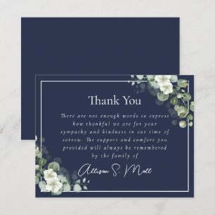 Blauw Eucalyptus Rouw Funeral Bedankkaart