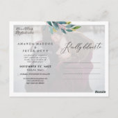 Blauw Eucalyptusblad Save the Date Briefkaart (Achterkant)
