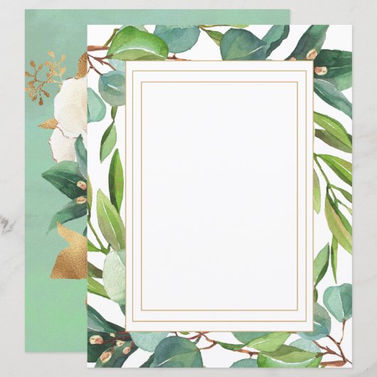 Blauw Eucalyptuspapier voor botanische Waterverf (Voorkant / Achterkant)