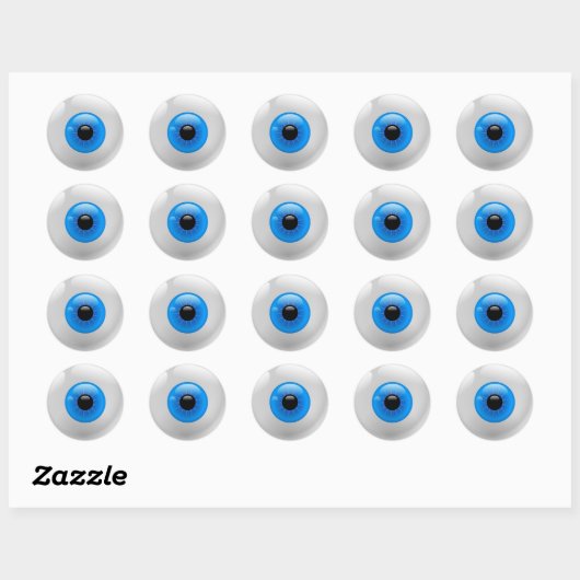 BLAUW EYE BALL RONDE STICKER (Vel)