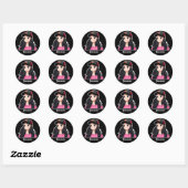 Blauw Eyed Zwart Haar Anime Meisje Gepersonaliseer Ronde Sticker (Vel)