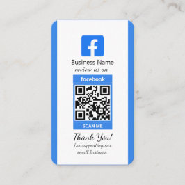 Blauw Facebook Review Visitekaartje met QR-code