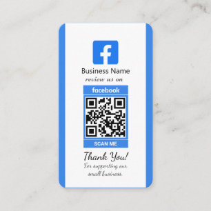 Blauw Facebook Review Visitekaartje met QR-code