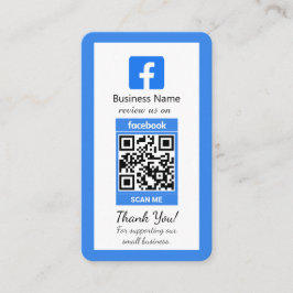 Blauw Facebook Review Visitekaartje met QR-code