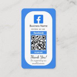 Blauw Facebook Review Visitekaartje met QR-code