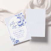 Blauw Fall in Love Bruiloftsuitnodiging Kaart