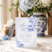 Blauw Fall in Love Bruiloftsuitnodiging Kaart