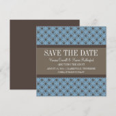 Blauw Fancy bericht Opslaan Datum Uitnodigen Save The Date (Voorkant / Achterkant)