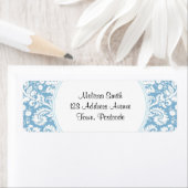 Blauw fancy damppatroon etiket (Insitu)