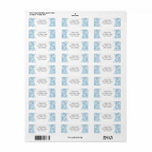 Blauw fancy damppatroon etiket (Full Sheet)