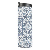 Blauw Fancy Floral Graphic Pattern Thermosbeker (Geroteerd rechts)