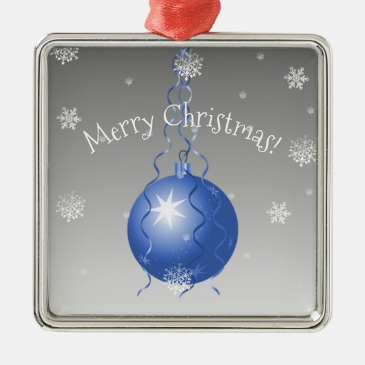 Blauw Fancy keramisch kerstsieramisch Ornament (Voorkant)