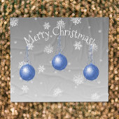 Blauw Fancy Kerst Ornament Fleece Deken