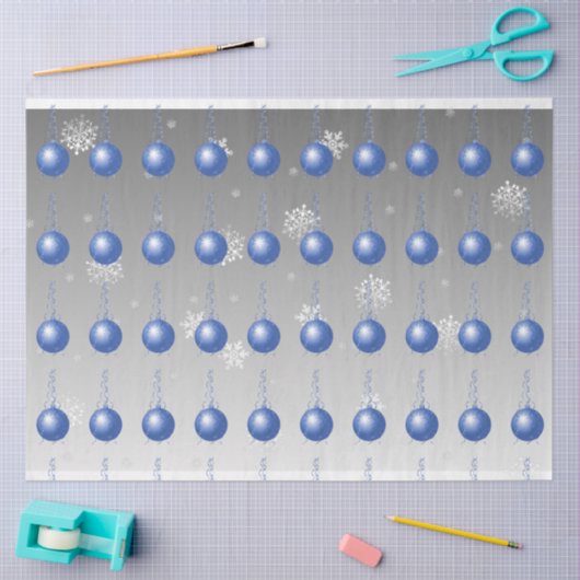 Blauw Fancy kerstboompapier Tissuepapier (Craft)