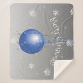 Blauw Fancy kerstornament Sherpa Blanket Deken (Voorkant)