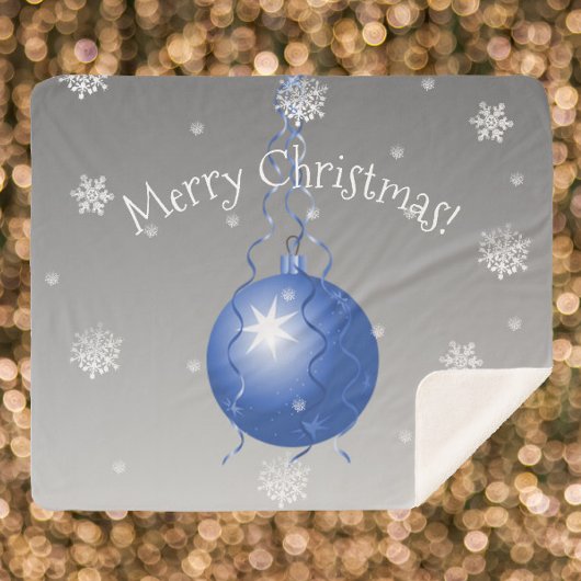 Blauw Fancy kerstornament Sherpa Blanket Sherpa Deken