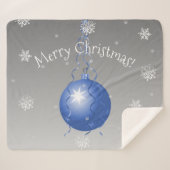 Blauw Fancy kerstornament Sherpa Blanket Sherpa Deken (Voorkant (horizontaal))