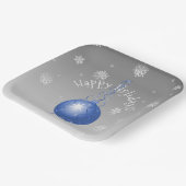 Blauw Fancy kerstpapier Bord (Gebogen)
