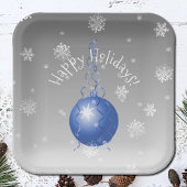 Blauw Fancy kerstpapier Bord