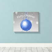 Blauw Fancy kerstsiercanvas afdrukken (Insitu (Houten vloer))