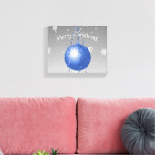 Blauw Fancy kerstsiercanvas afdrukken (Insitu (Woonkamer))