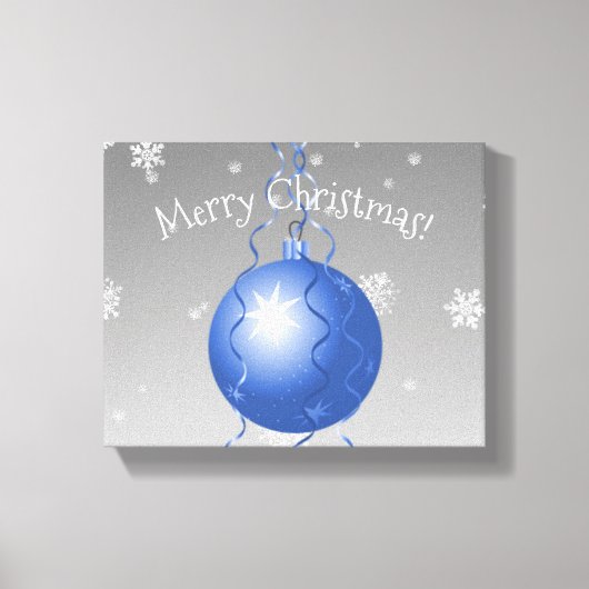 Blauw Fancy kerstsiercanvas afdrukken (Voorkant)