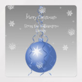 Blauw Fancy kerstsierlabel Labels (Design 2)