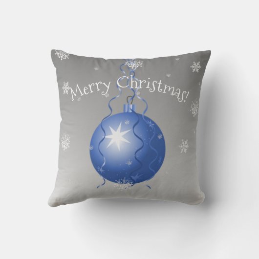 Blauw Fancy kerstsierSierkussen Kussen (Achterkant)