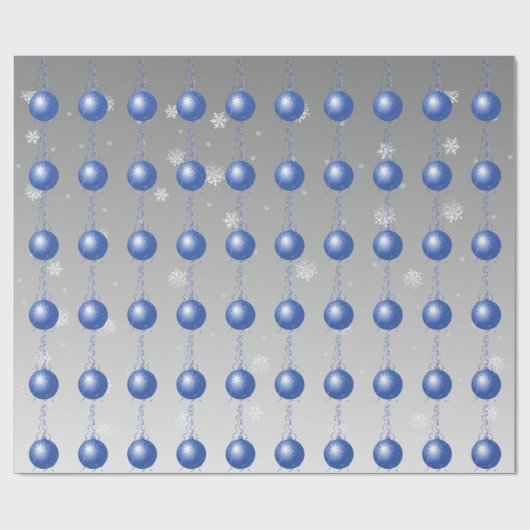 Blauw Fancy Ornament ompakken papier (Vlak)