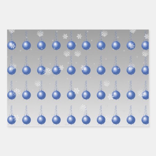 Blauw Fancy Ornament ompakken papier Inpakpapier Vel (Voorkant 2)