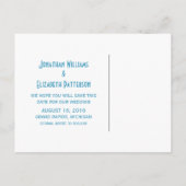 Blauw Fancy sierlijk sparen het Briefkaart van de  (Achterkant)