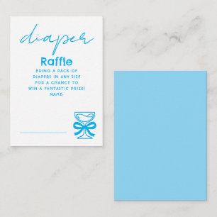 Blauw Fantasie Champagne Luier Raffle Tickets Informatiekaartje