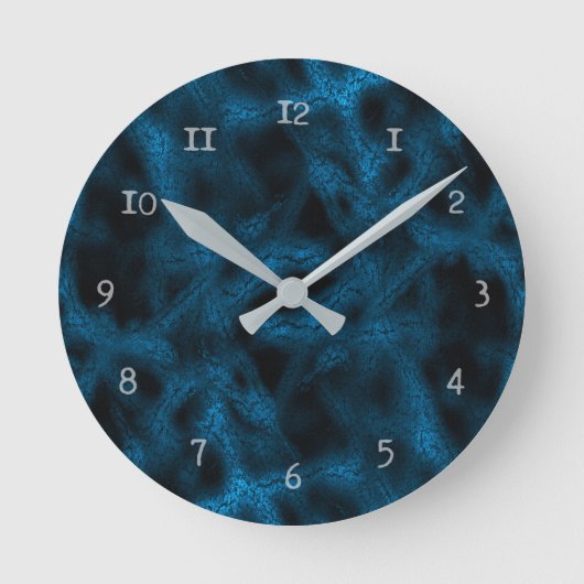 Blauw fantasiepatroon ronde klok (Voorkant)