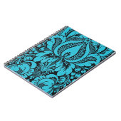 Blauw Fantasy Floral Spiral Notitieboek (Linkerzijde)