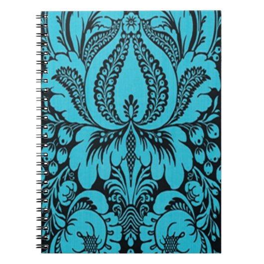 Blauw Fantasy Floral Spiral Notitieboek (Voorkant)