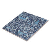 Blauw Fantasy Forest Animals Woodland Fox Rabbit Tegeltje (Zijkant)
