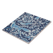 Blauw Fantasy Forest Mural Bossen Fox Rechts Tegeltje (Zijkant)