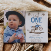 Blauw Fast One Dirt Bike Uitnodiging