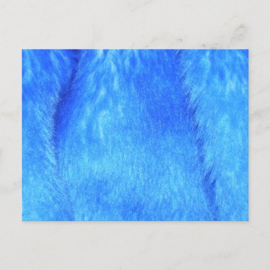 Blauw Faux Fur Briefkaart (Voorkant)
