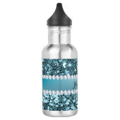 blauw Faux Glitter en Diamonds Waterfles (Links)
