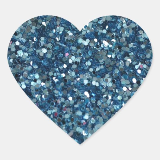 BLAUW (Faux) GLITTER HART STICKERS (Voorkant)