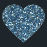BLAUW (Faux) GLITTER HART STICKERS<br><div class="desc">BLUE (faux) GLITTER HEART STICKERS - voor FEESTDAGEN of elke dag! Pas aan zoals u wilt! LAAGSTE PRIJZEN OP ZAZZLE! Vragen? Regella@Rocketmail.com</div>