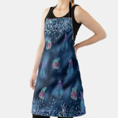 Blauw Faux Glitter met kleurrijke matchende blader Schort (Insitu)